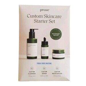Prose Skincare Starter Set Custom Cleanser Serum Moisturizer Travel Kit NEW